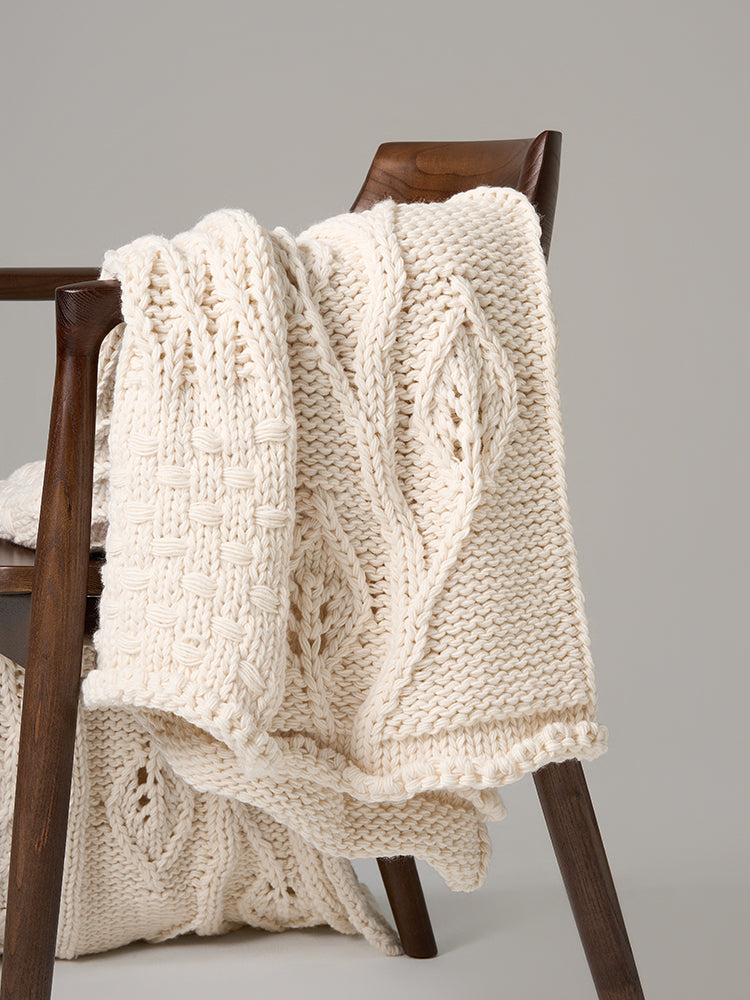 Hand-woven Cable Knit Blanket