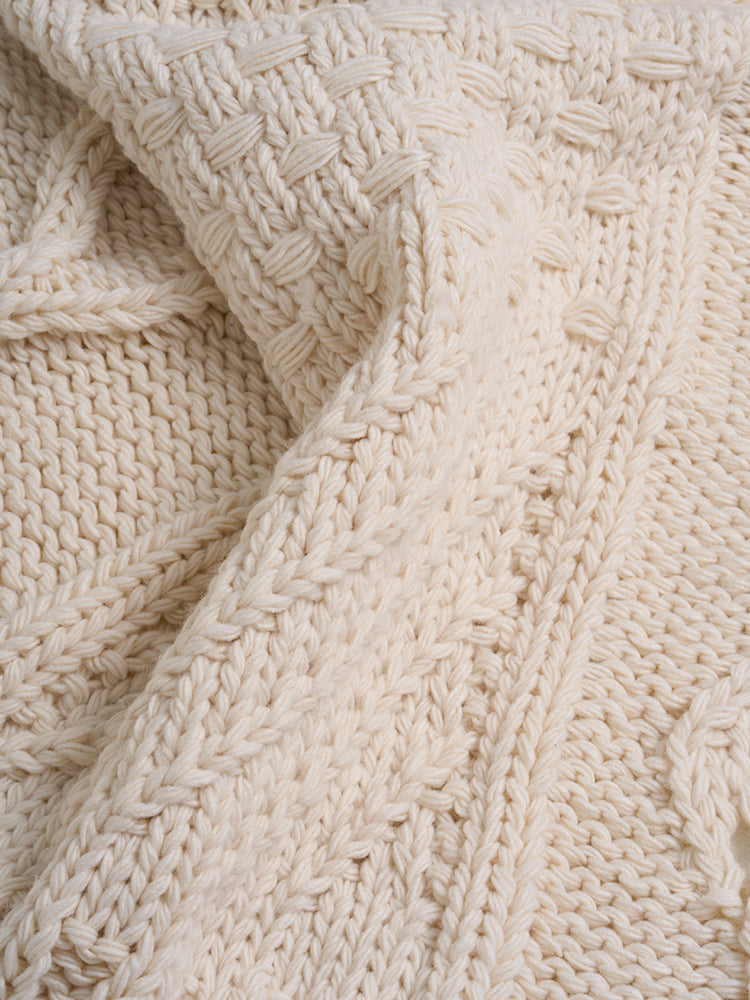Hand-woven Cable Knit Blanket