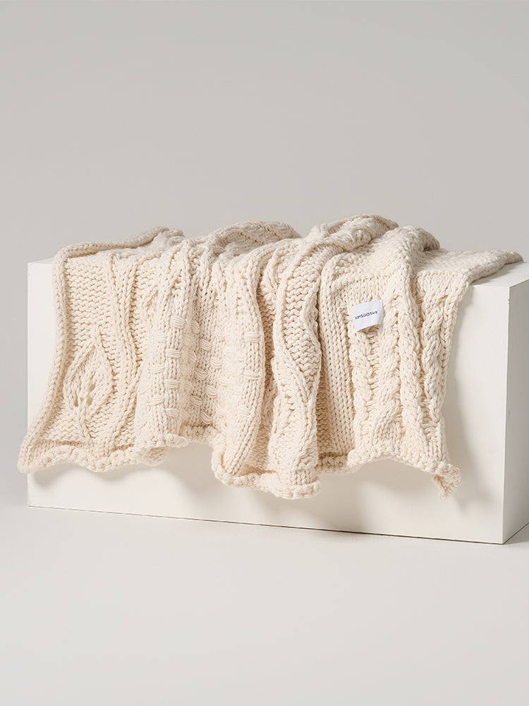 Hand-woven Cable Knit Blanket