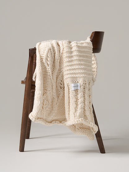 Hand-woven Cable Knit Blanket
